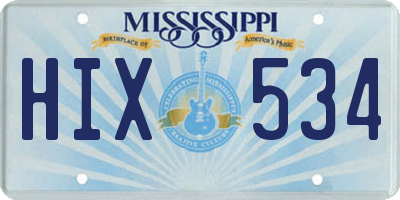 MS license plate HIX534