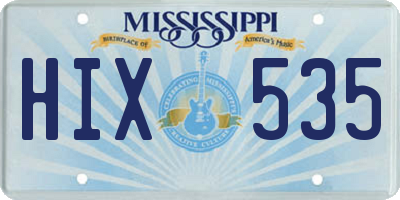 MS license plate HIX535