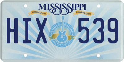 MS license plate HIX539