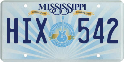 MS license plate HIX542