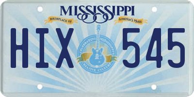 MS license plate HIX545