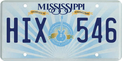 MS license plate HIX546