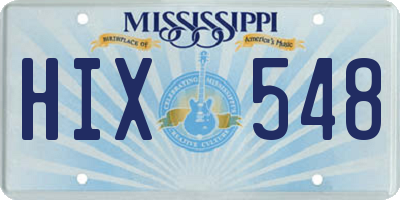 MS license plate HIX548