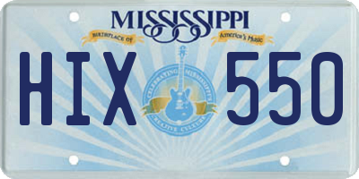 MS license plate HIX550