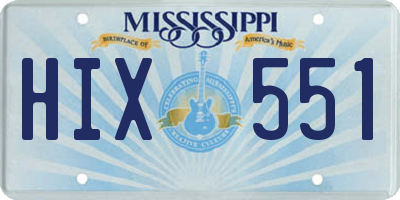 MS license plate HIX551