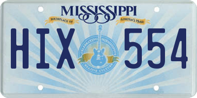 MS license plate HIX554
