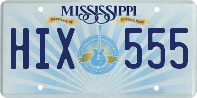 MS license plate HIX555