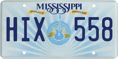 MS license plate HIX558