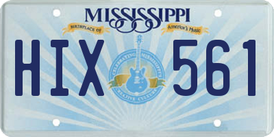 MS license plate HIX561