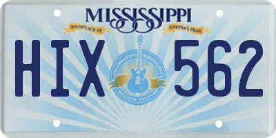 MS license plate HIX562