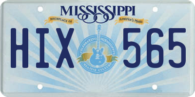MS license plate HIX565
