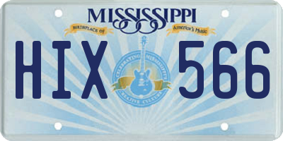 MS license plate HIX566