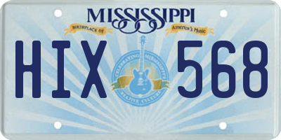 MS license plate HIX568