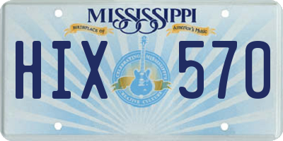 MS license plate HIX570