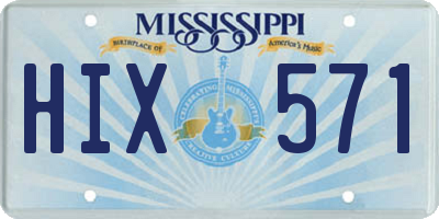 MS license plate HIX571