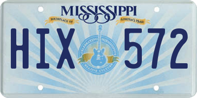 MS license plate HIX572