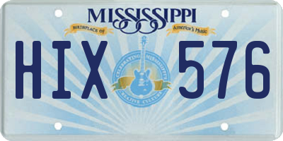 MS license plate HIX576