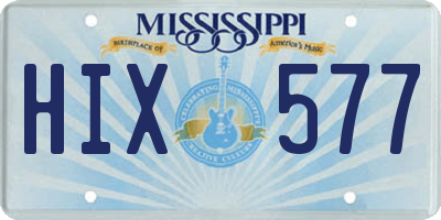 MS license plate HIX577