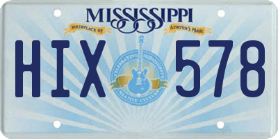 MS license plate HIX578