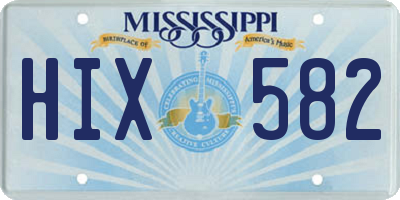 MS license plate HIX582