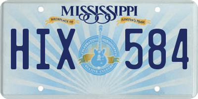 MS license plate HIX584