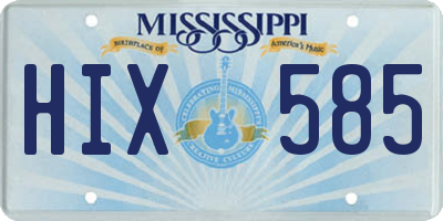MS license plate HIX585