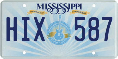 MS license plate HIX587