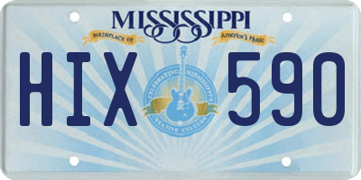 MS license plate HIX590