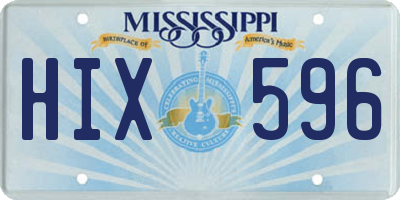 MS license plate HIX596