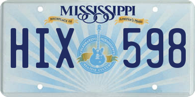 MS license plate HIX598