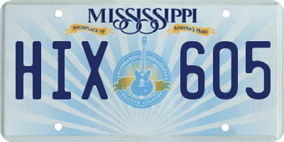 MS license plate HIX605