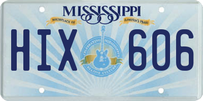 MS license plate HIX606