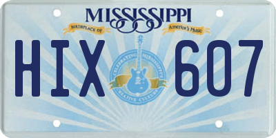MS license plate HIX607