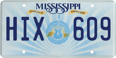 MS license plate HIX609