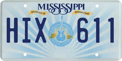 MS license plate HIX611