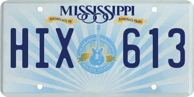 MS license plate HIX613