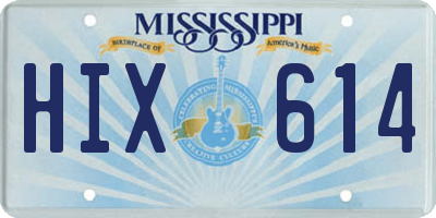 MS license plate HIX614