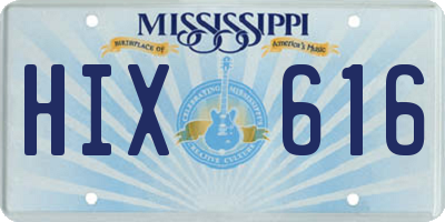MS license plate HIX616
