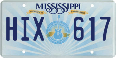 MS license plate HIX617
