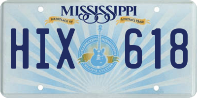 MS license plate HIX618