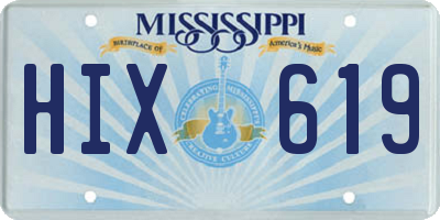 MS license plate HIX619