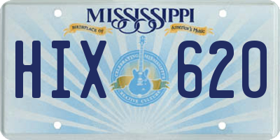 MS license plate HIX620
