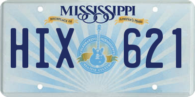 MS license plate HIX621