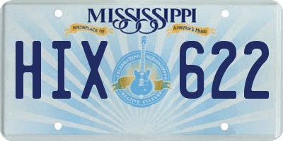 MS license plate HIX622