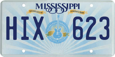 MS license plate HIX623