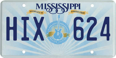 MS license plate HIX624