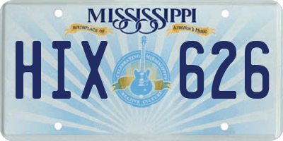 MS license plate HIX626