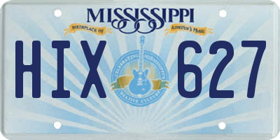 MS license plate HIX627