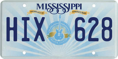 MS license plate HIX628