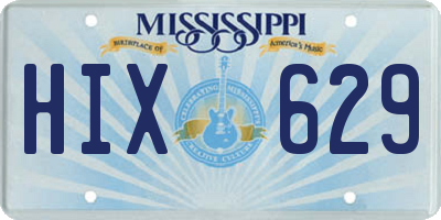 MS license plate HIX629
